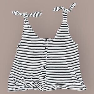 cupcakes & cashmere Black, Blue and White Striped Camisole